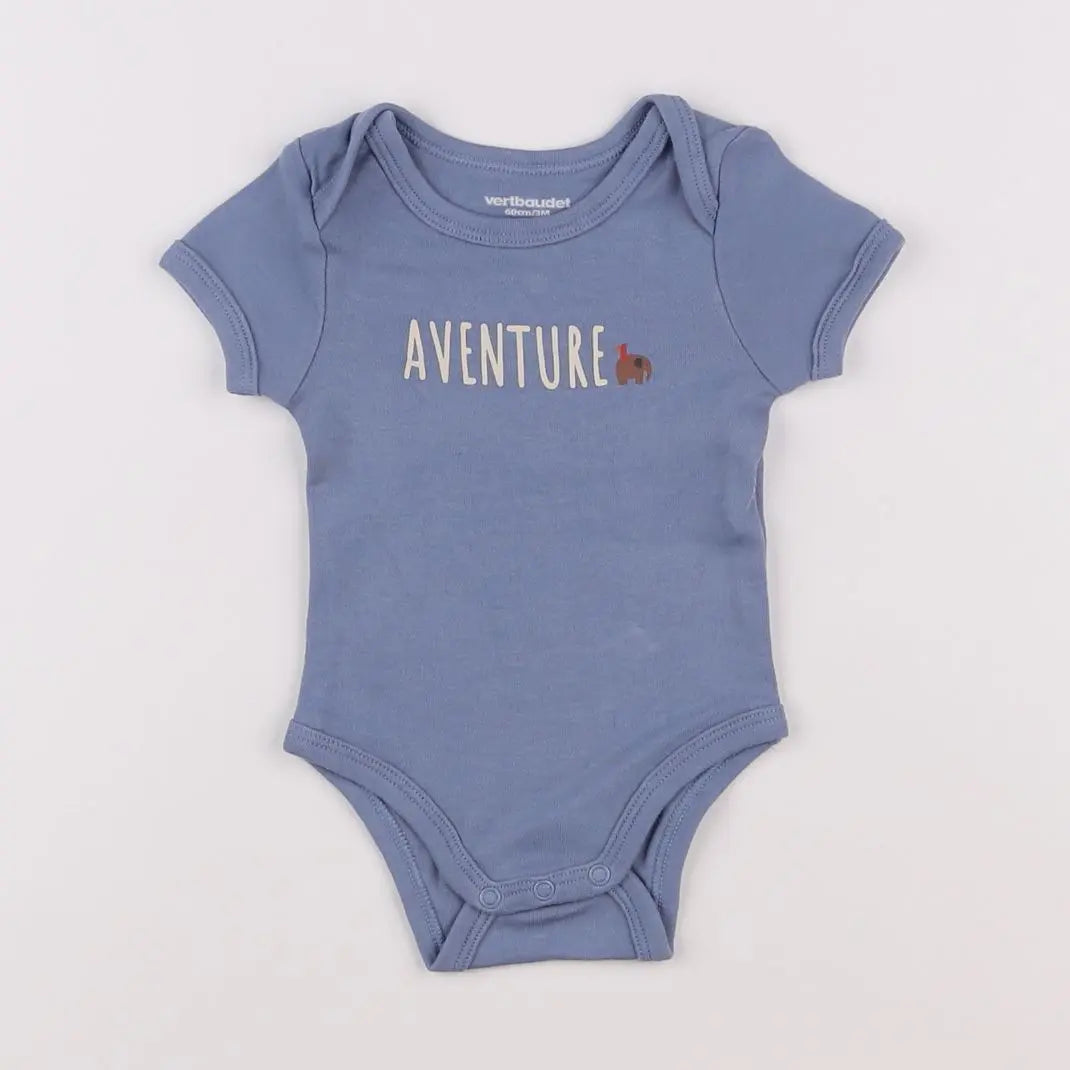 Vertbaudet - body bleu - 3 mois