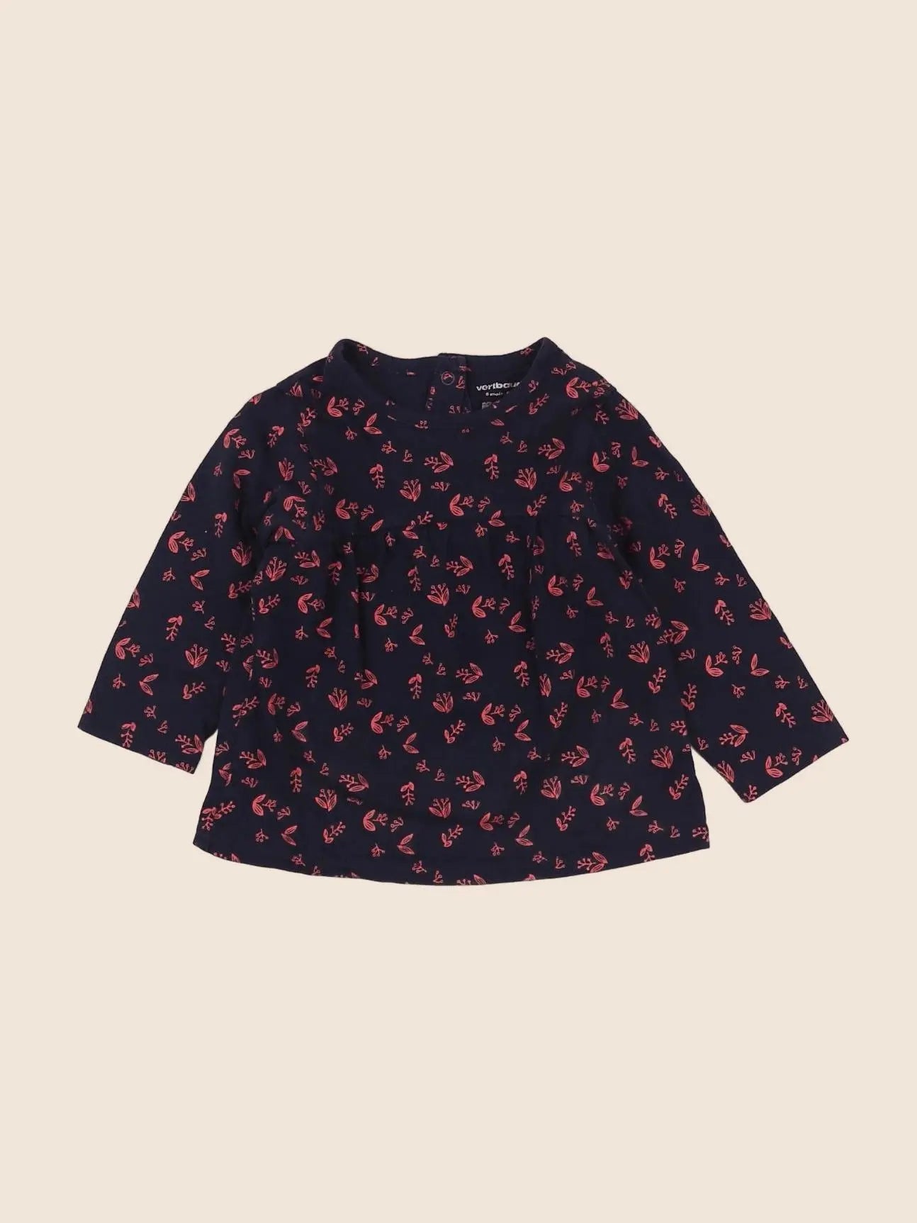 Vertbaudet - tee-shirt bleu, rouge - 6 mois
