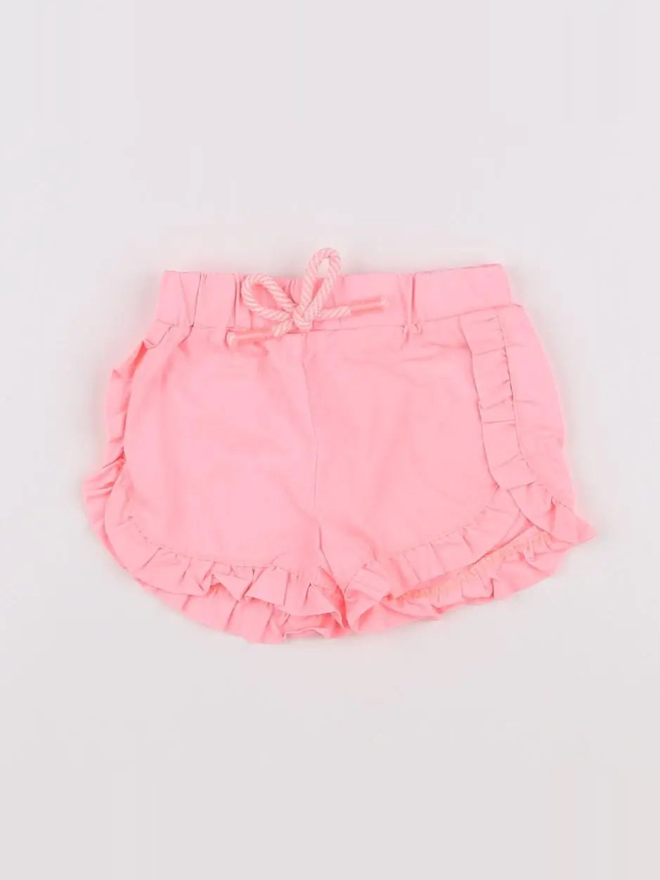 Vertbaudet - short rose fluo - 6 mois