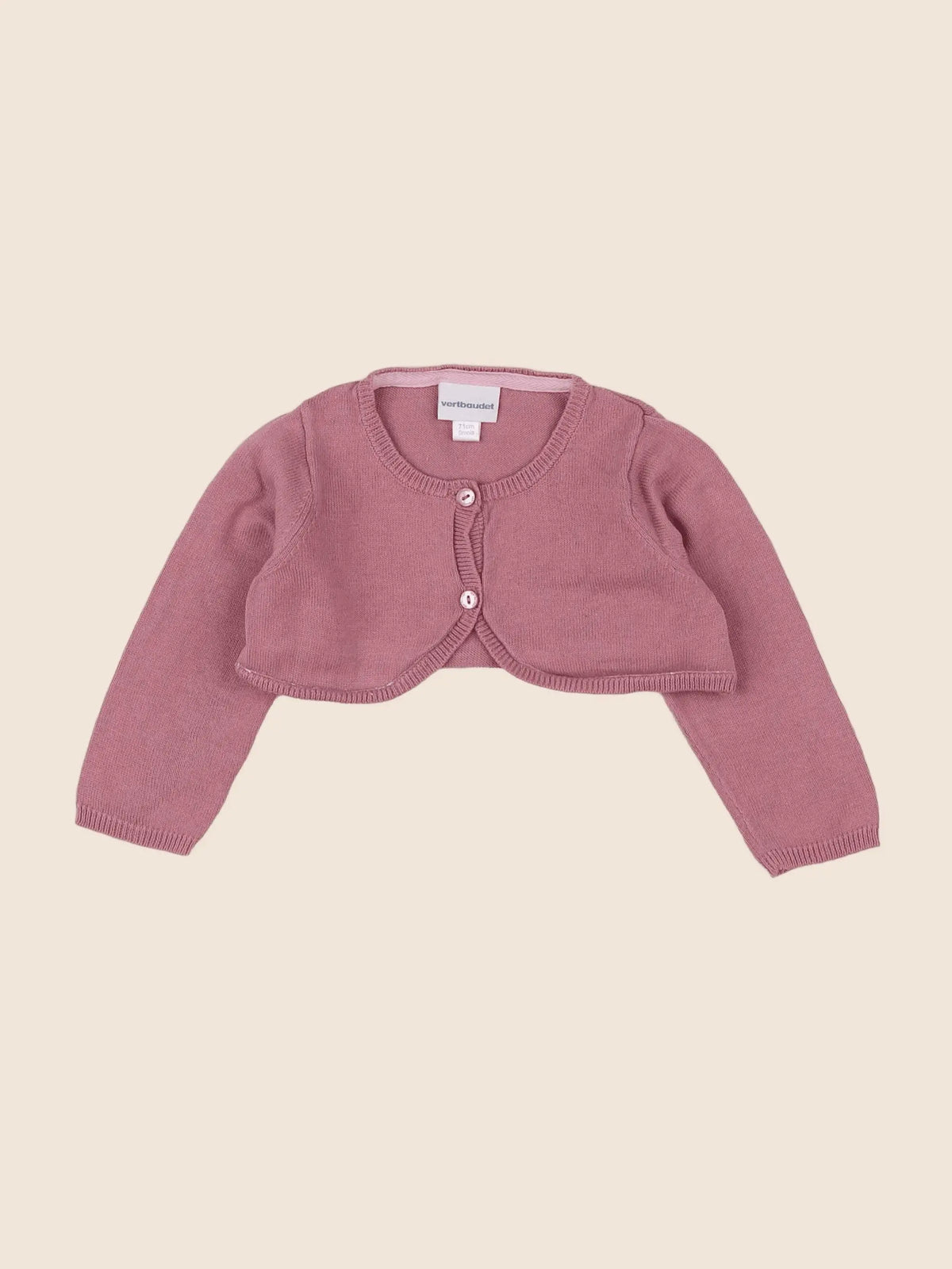 Vertbaudet - gilet violet - 9 mois