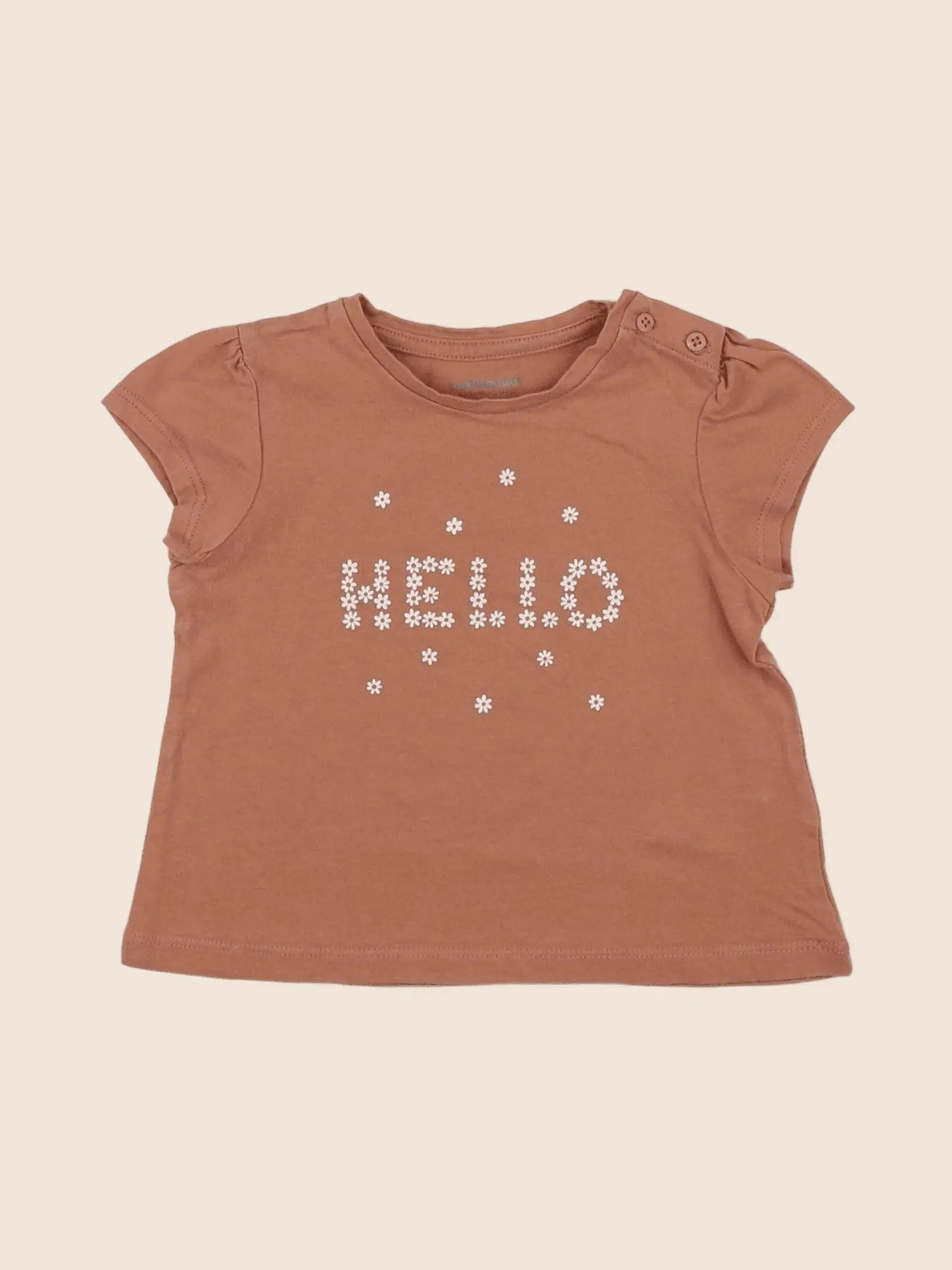 Vertbaudet - tee-shirt marron - 12 mois