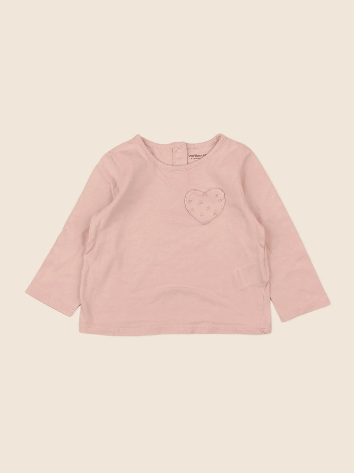 Vertbaudet - tee-shirt rose - 12 mois