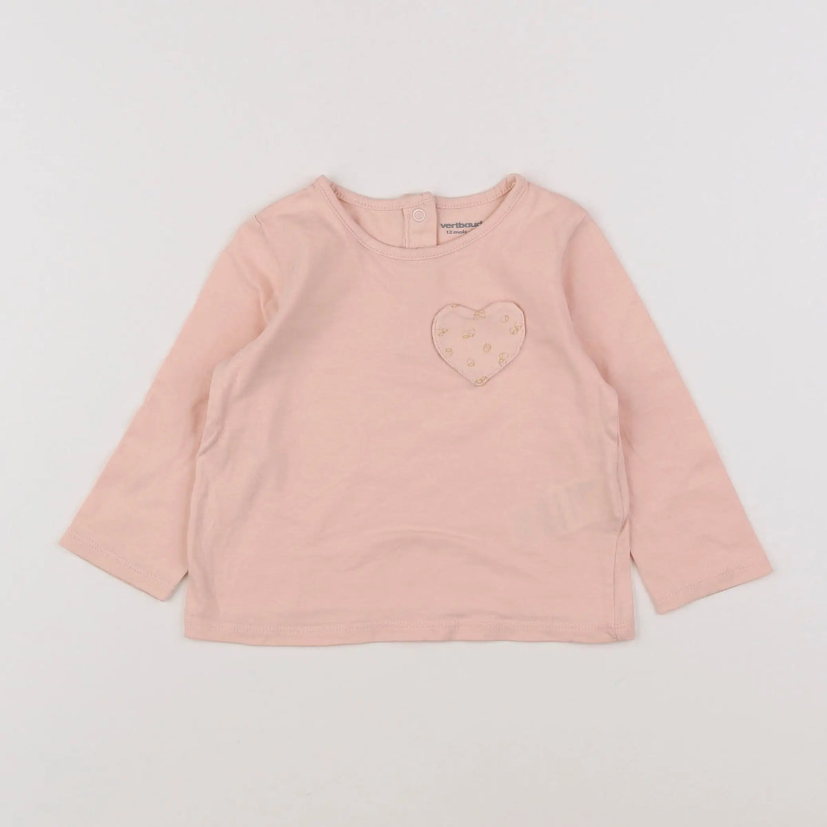 Vertbaudet - tee-shirt rose - 12 mois