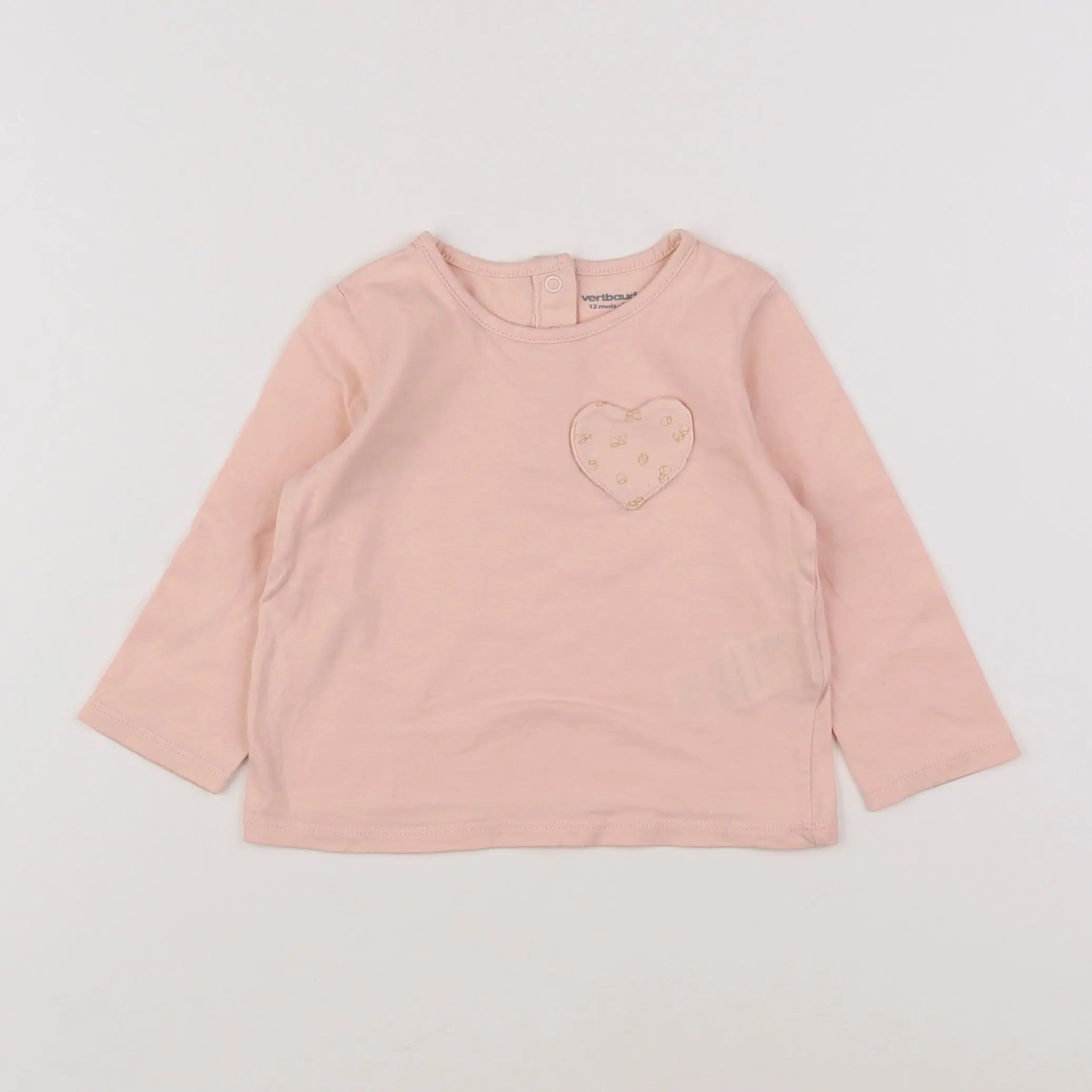 Vertbaudet - tee-shirt rose - 12 mois