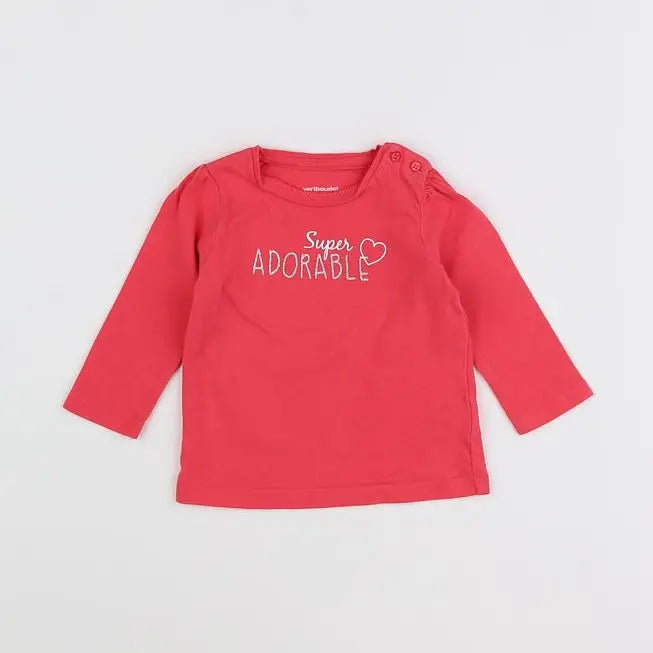 Vertbaudet - tee-shirt rose - 6 mois