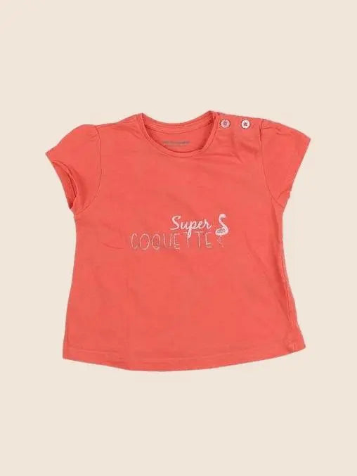 Vertbaudet - tee-shirt orange - 6 mois