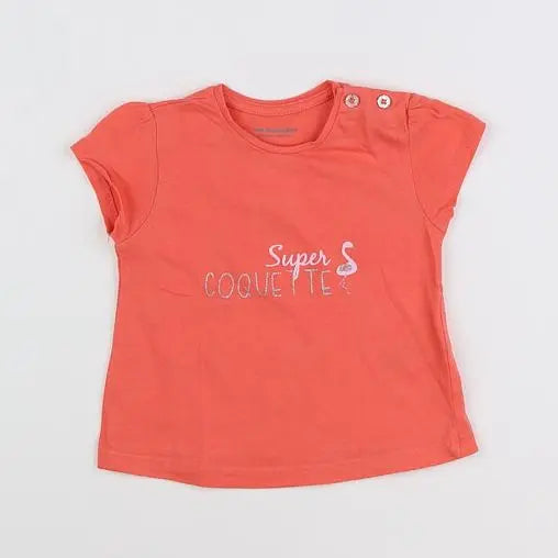 Vertbaudet - tee-shirt orange - 6 mois