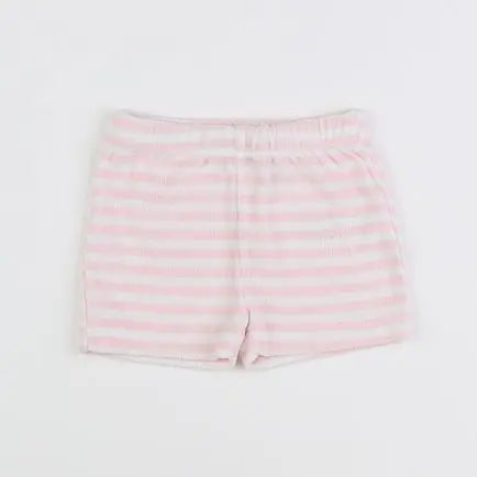 Vertbaudet - short blanc, rose - 6 mois