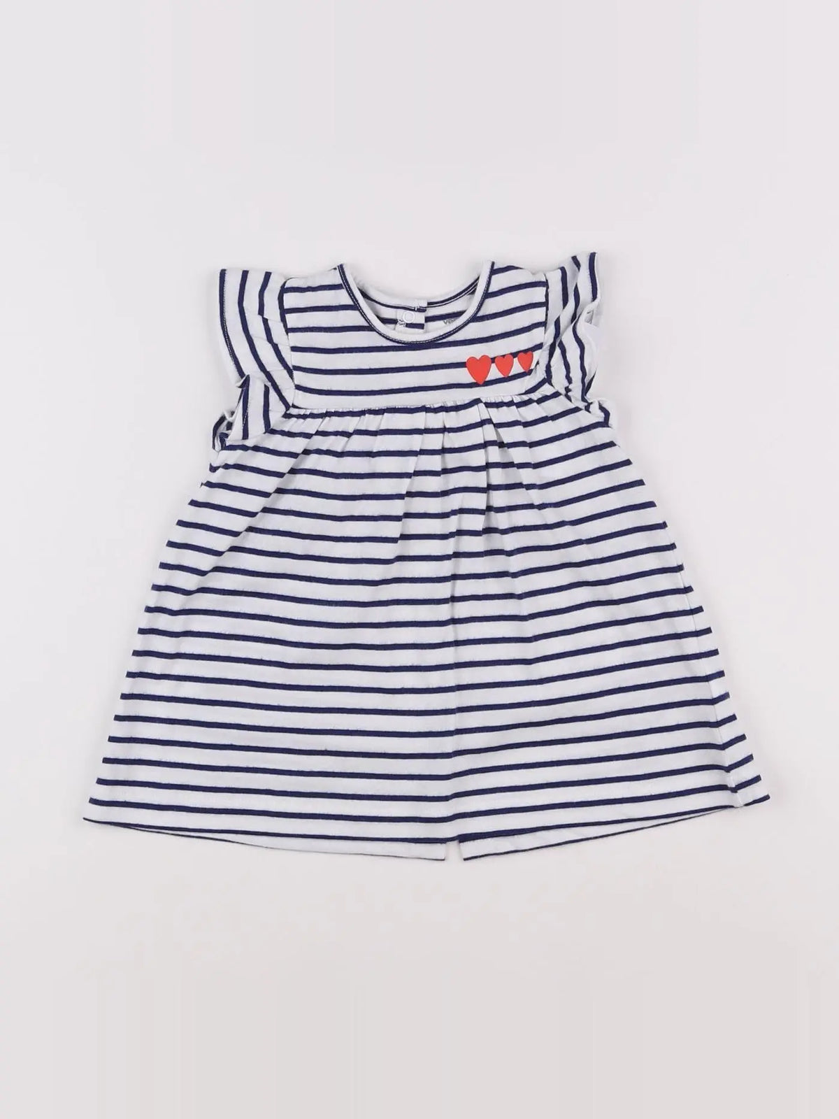 Vertbaudet - robe blanc, bleu - 6 mois