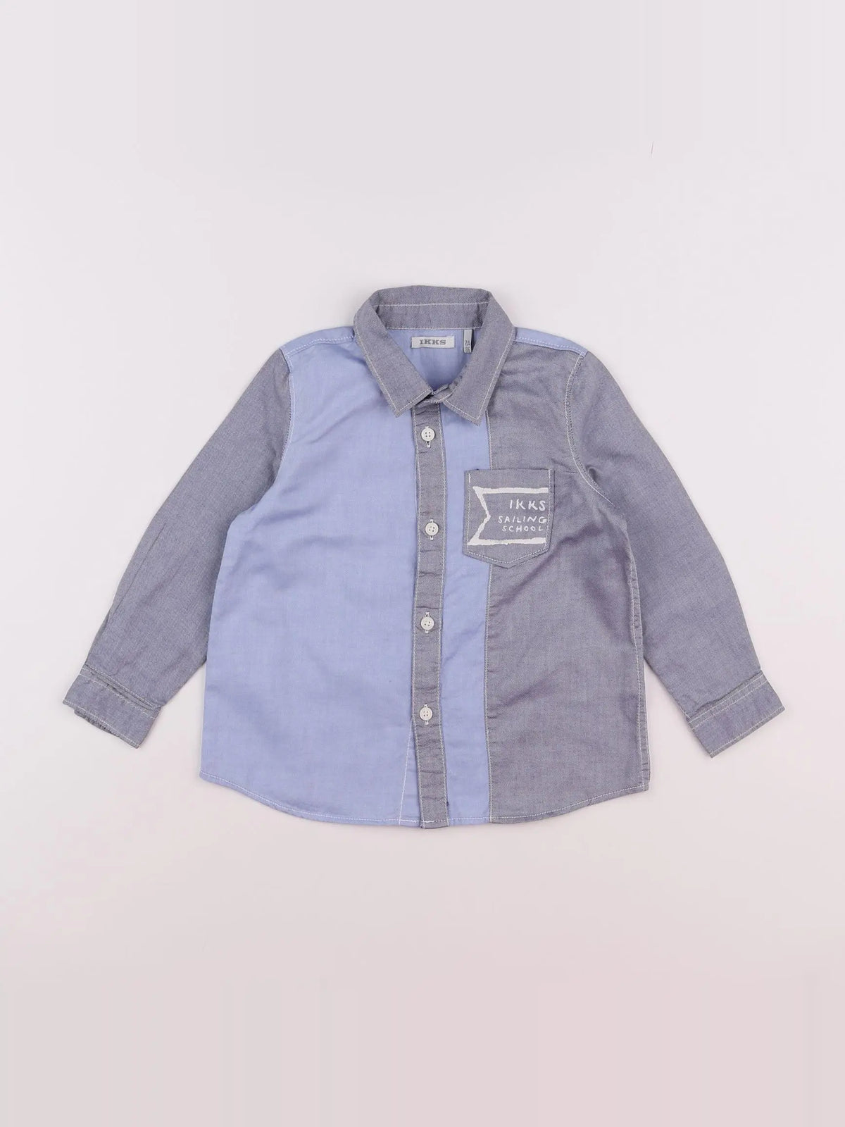 IKKS - chemise imprimé au dos bleu, gris - 2 ans