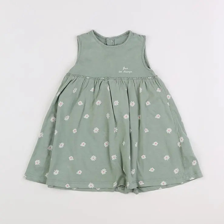Vertbaudet - robe vert - 18 mois