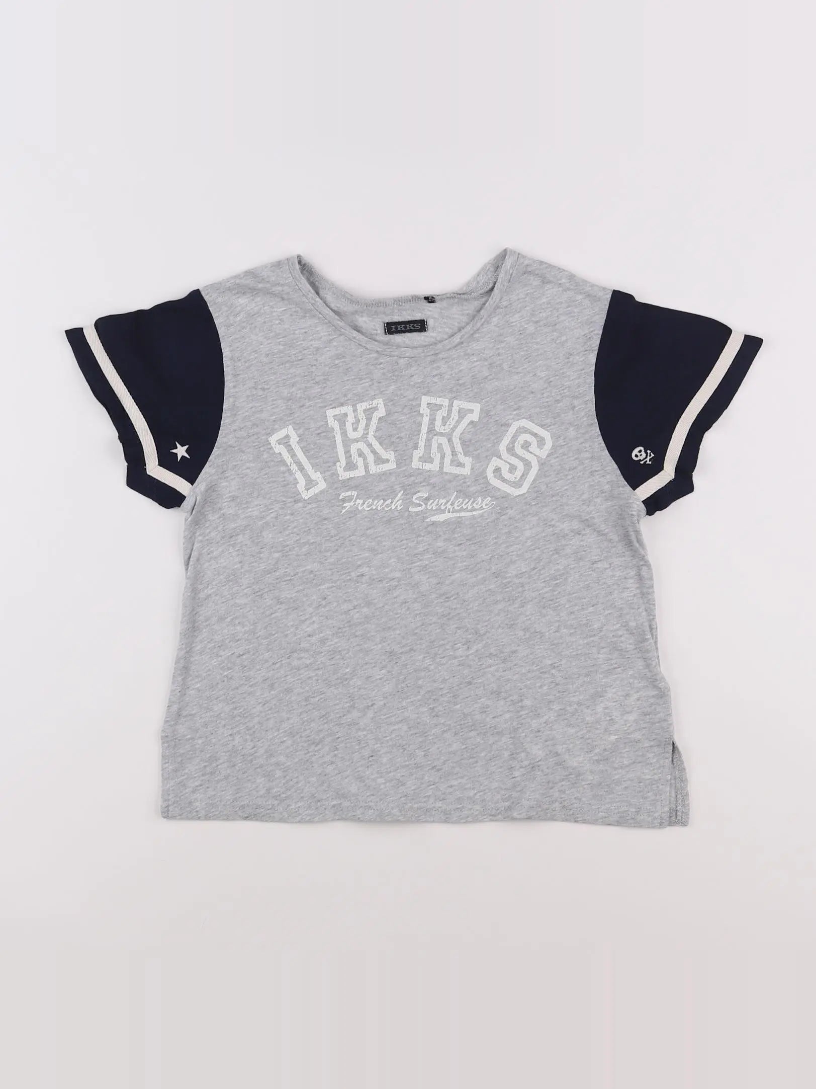 IKKS - tee-shirt bleu, gris - 6/8 ans