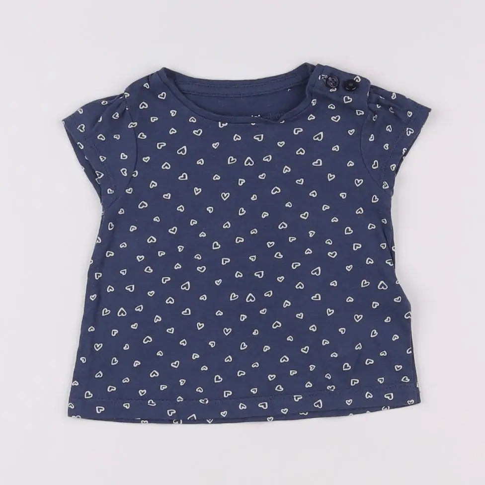 Vertbaudet - tee-shirt bleu - 3 mois