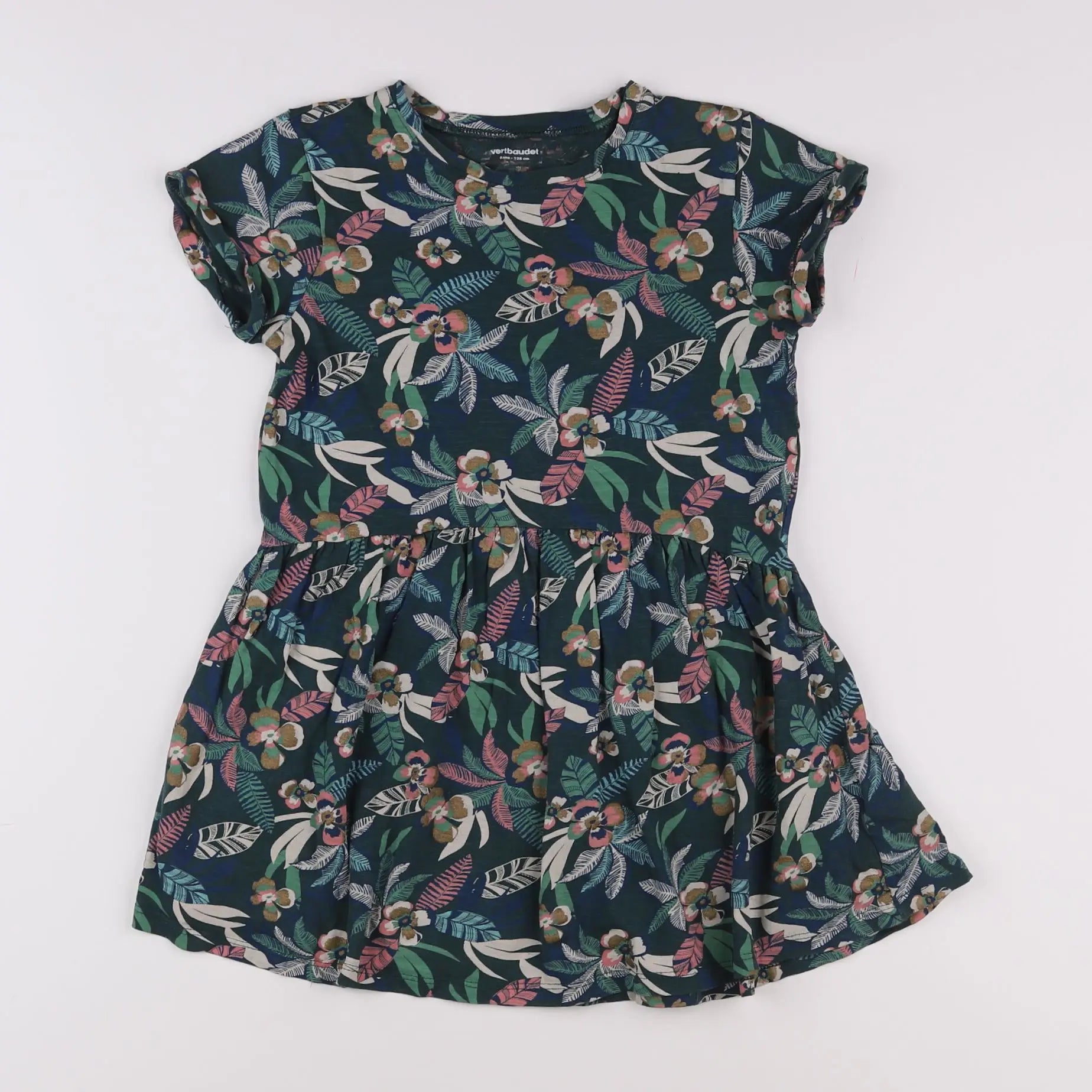 Vertbaudet - robe vert - 8 ans