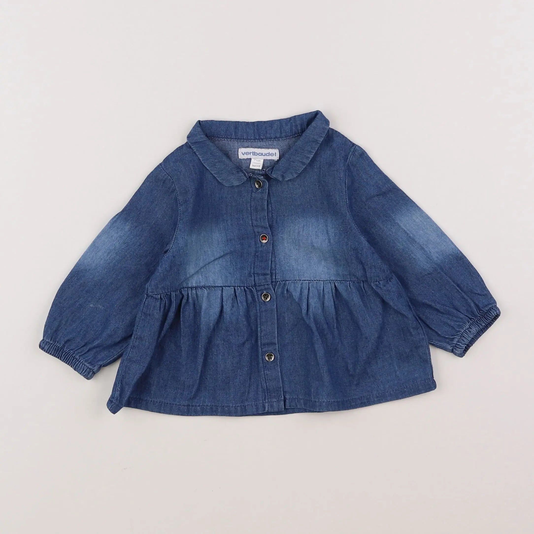 Vertbaudet - blouse bleu - 9 mois