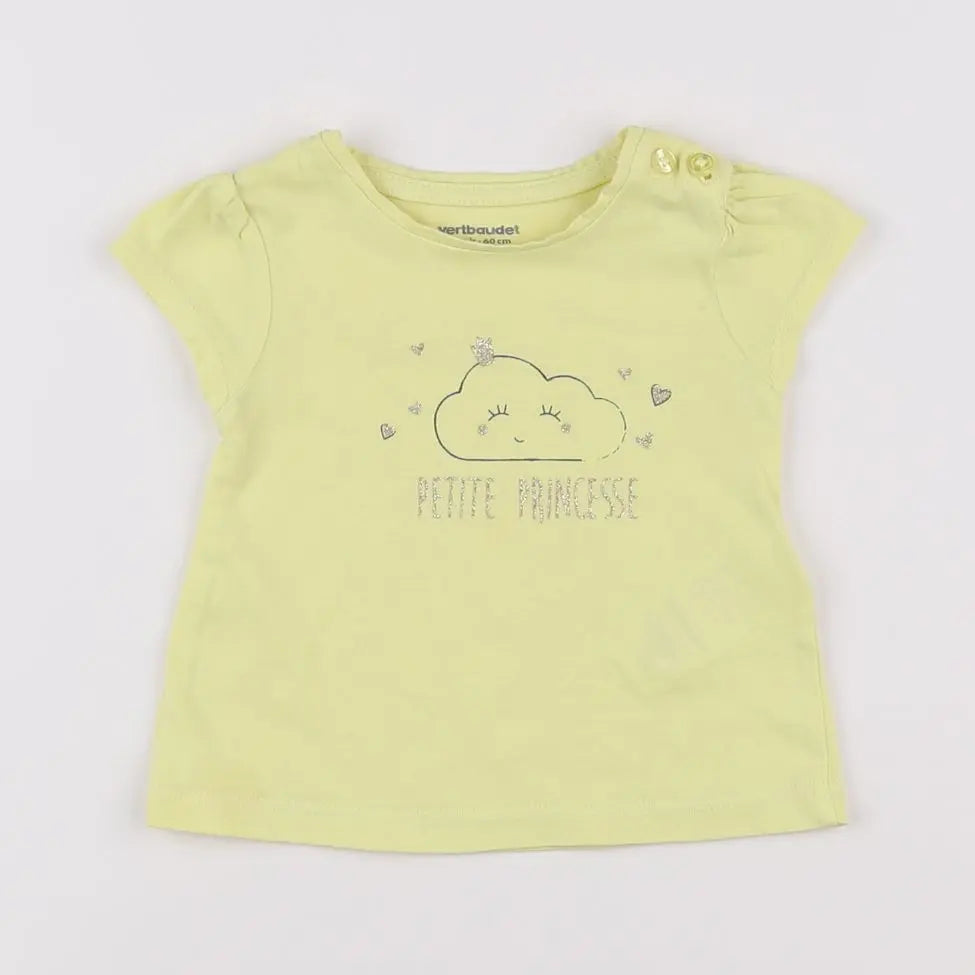 Vertbaudet - tee-shirt jaune - 3 mois