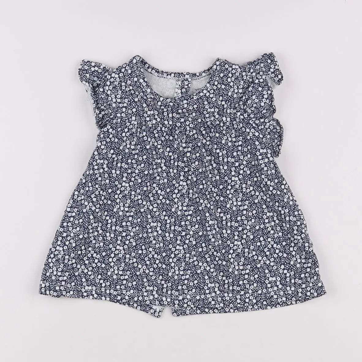 Vertbaudet - robe bleu, blanc - 2 ans