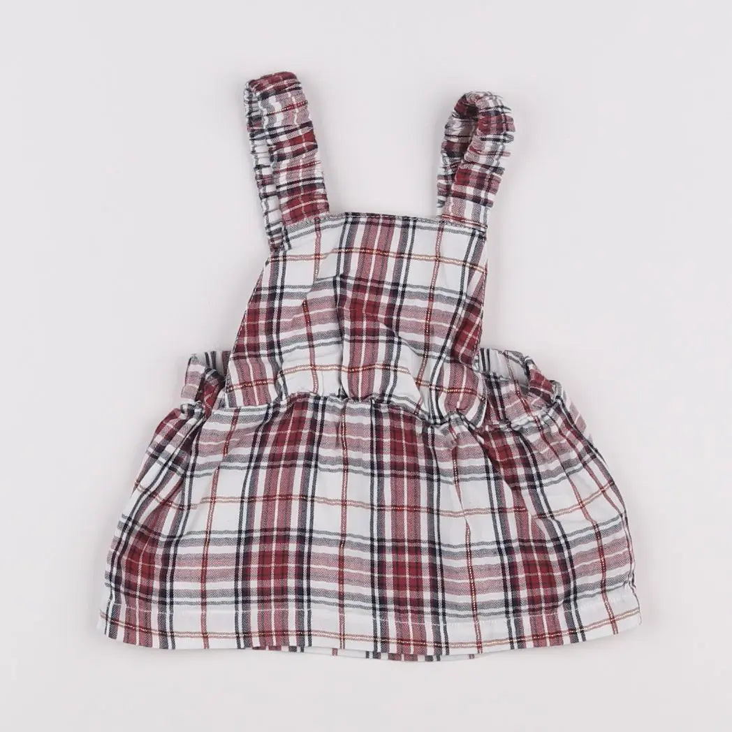 Vertbaudet - robe blanc, rouge - 3 mois