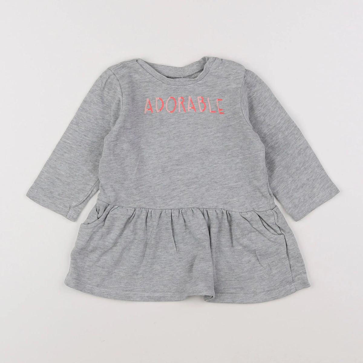 Vertbaudet - robe gris - 18 mois