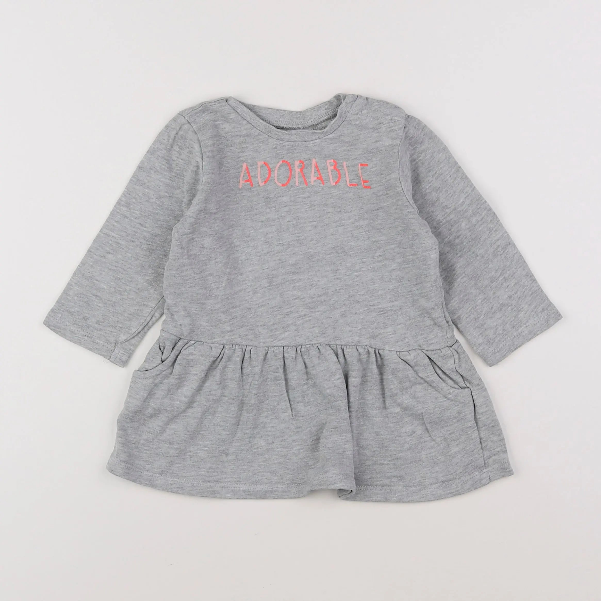Vertbaudet - robe gris - 18 mois