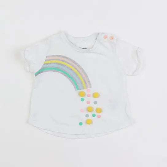 Vertbaudet - tee-shirt blanc - 3 mois