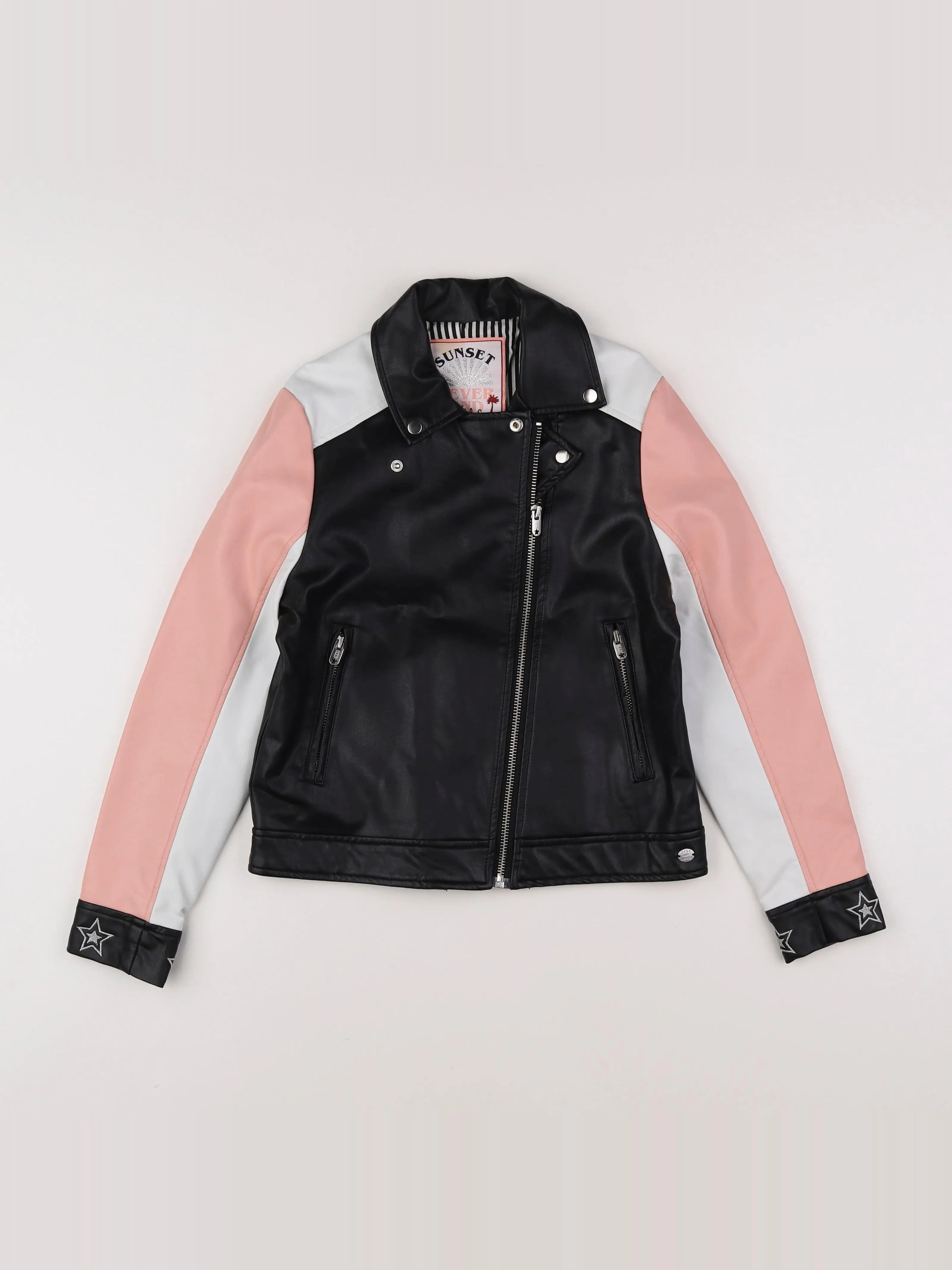 IKKS - veste simili cuir noir - 10 ans