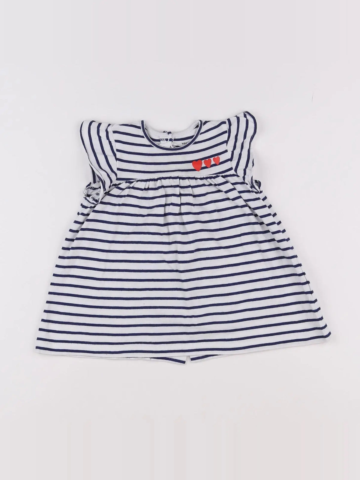 Vertbaudet - robe blanc, bleu - 9 mois