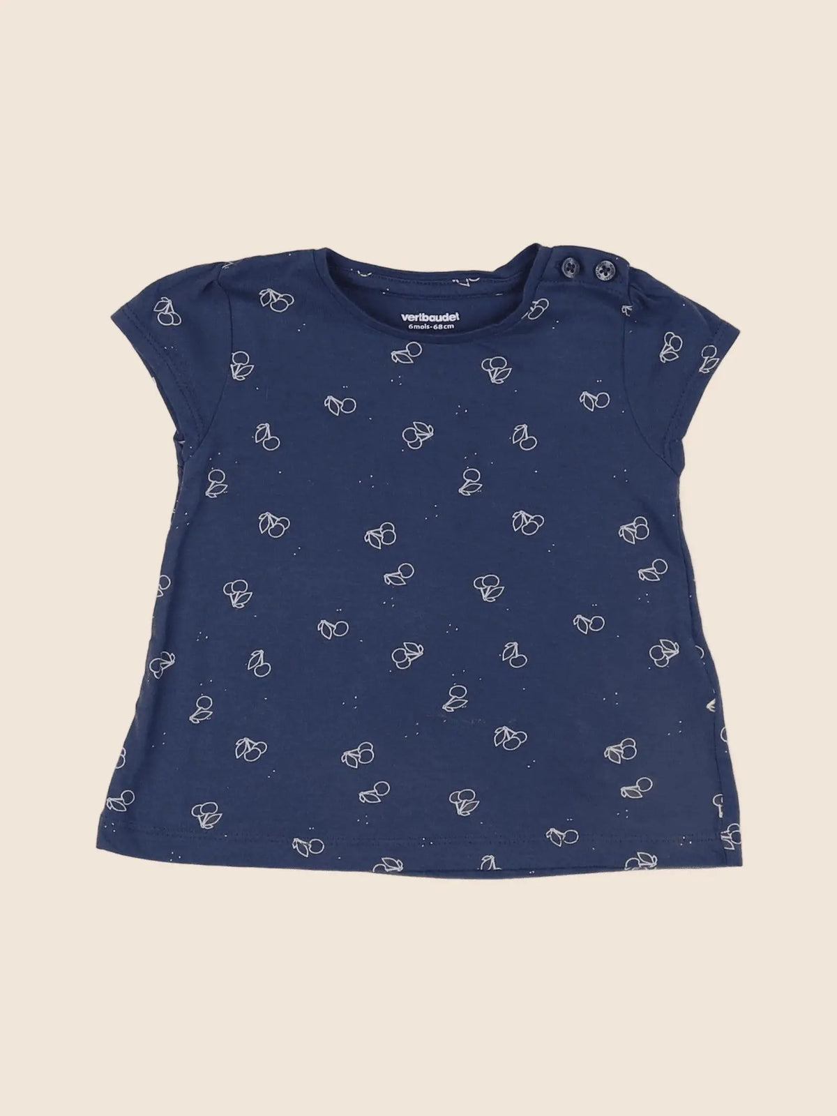 Vertbaudet - tee-shirt bleu - 6 mois