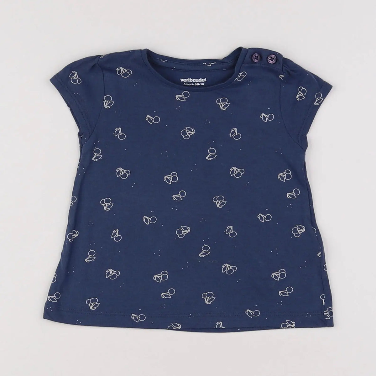 Vertbaudet - tee-shirt bleu - 6 mois