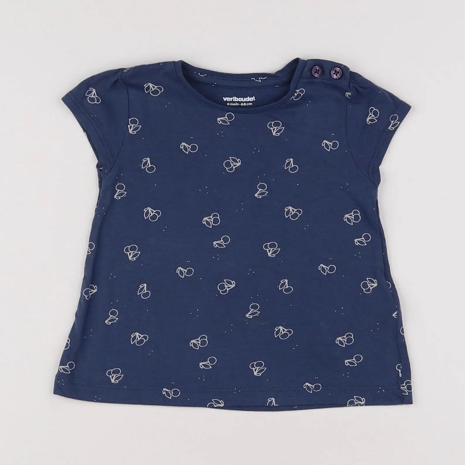 Vertbaudet - tee-shirt bleu - 6 mois