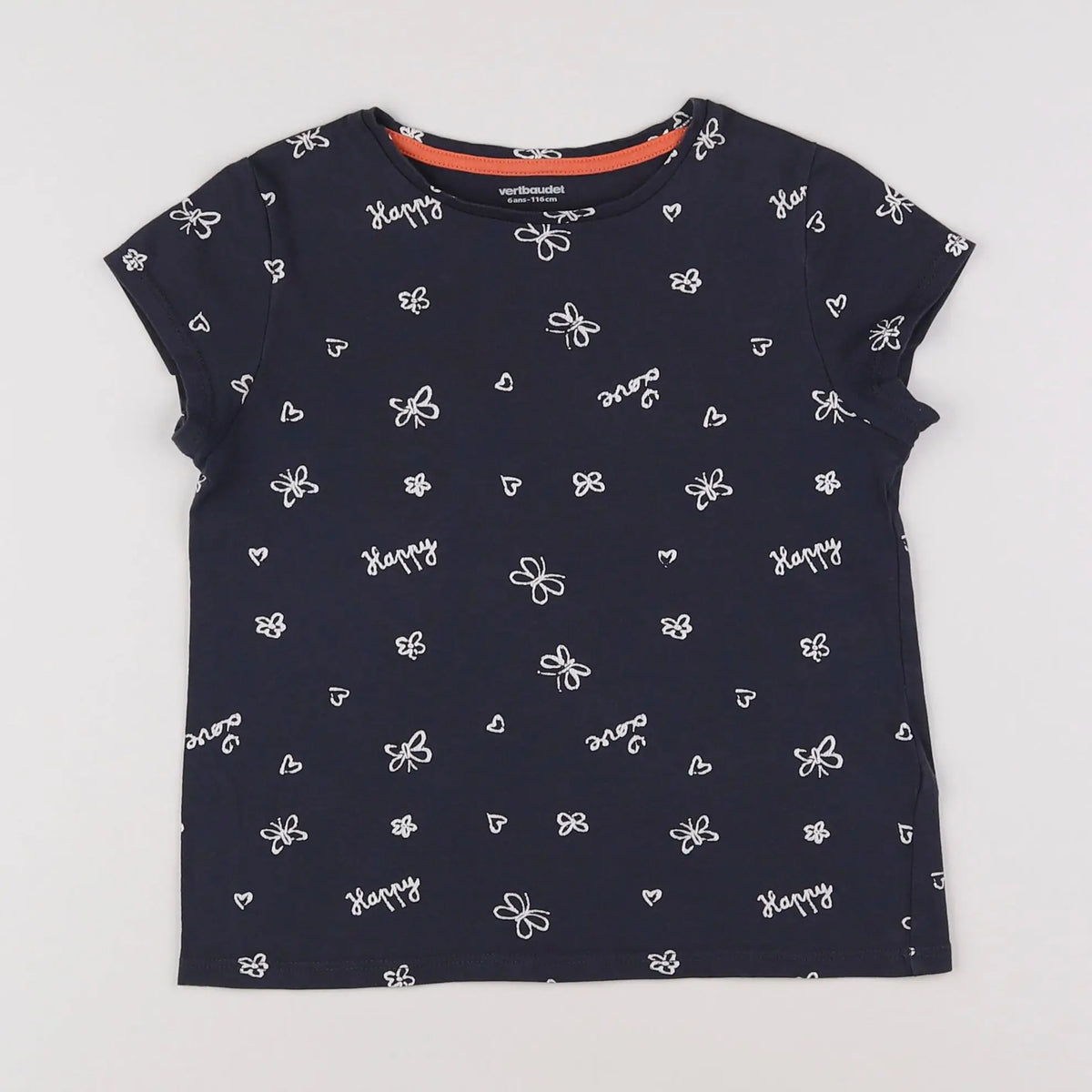 Vertbaudet - tee-shirt bleu - 6 ans