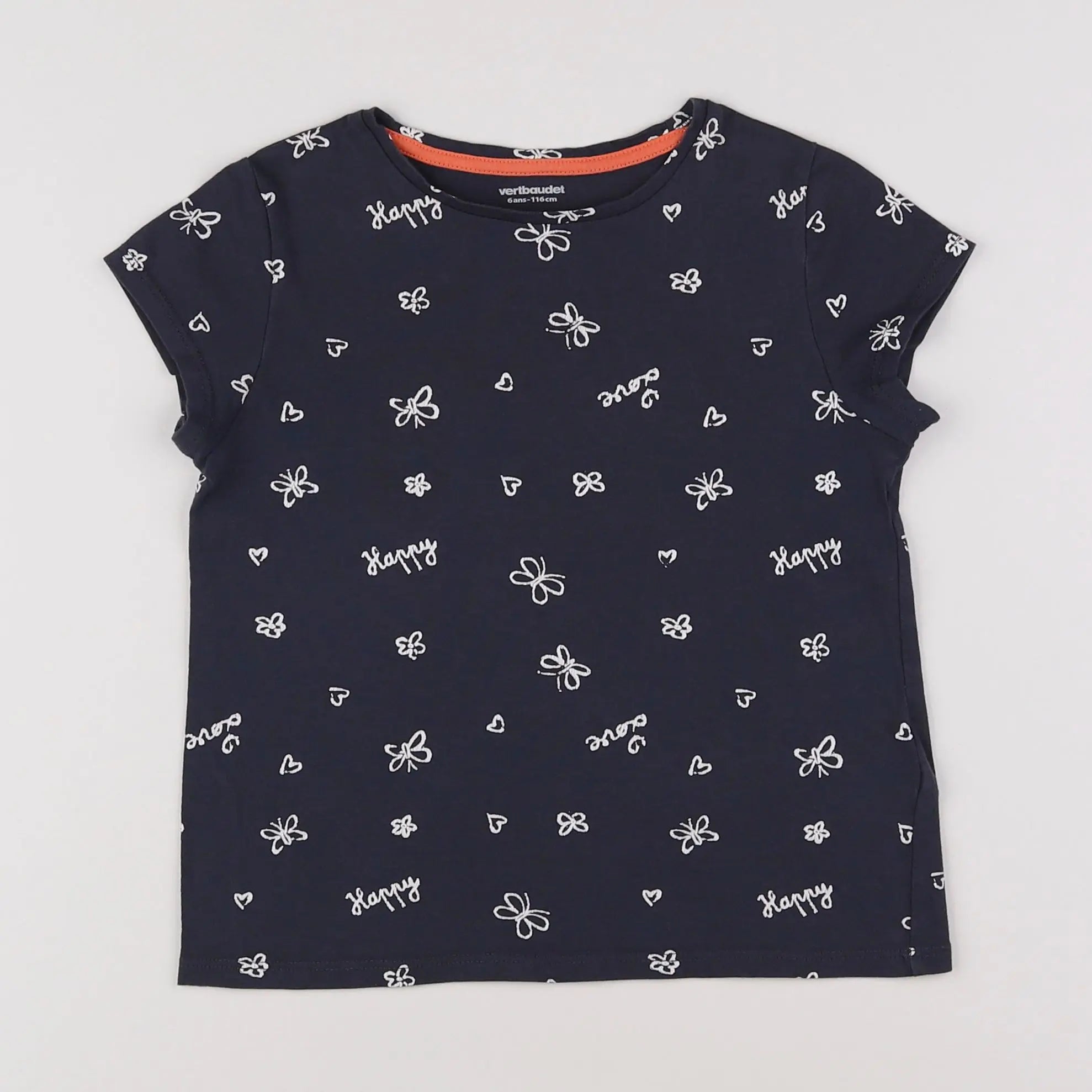 Vertbaudet - tee-shirt bleu - 6 ans
