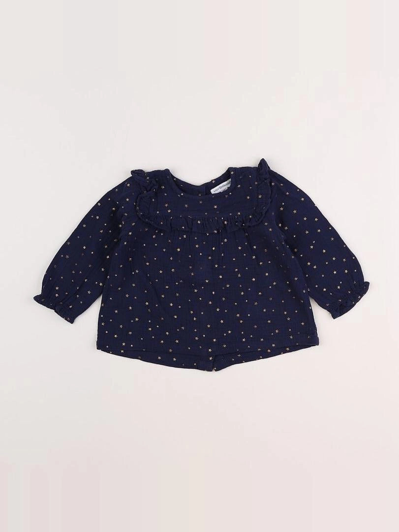 Vertbaudet - blouse bleu - 2 ans