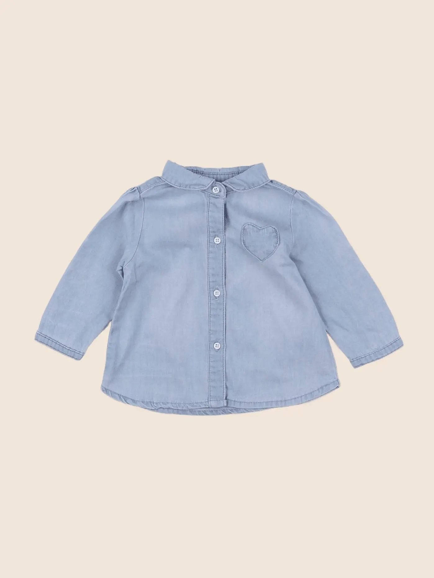 Vertbaudet - chemise bleu - 6 mois