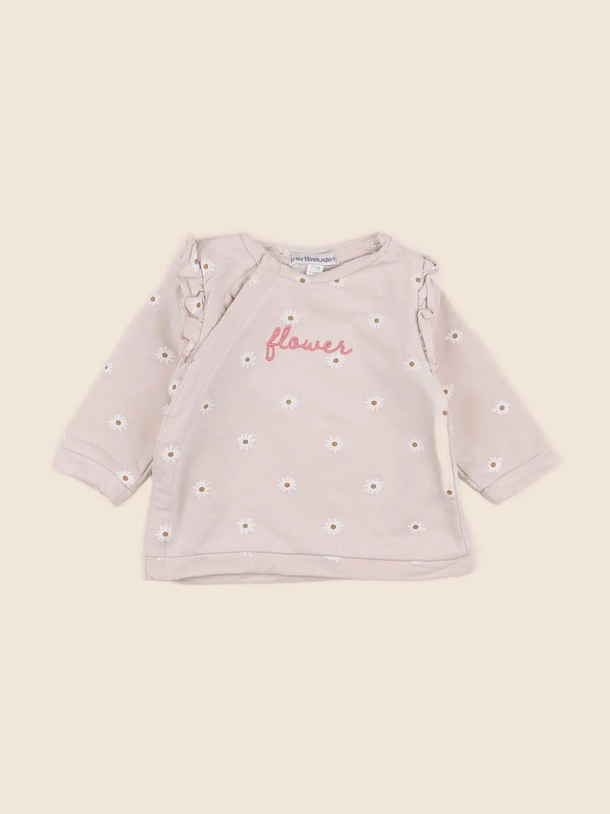 Vertbaudet - sweat rose - 6 mois