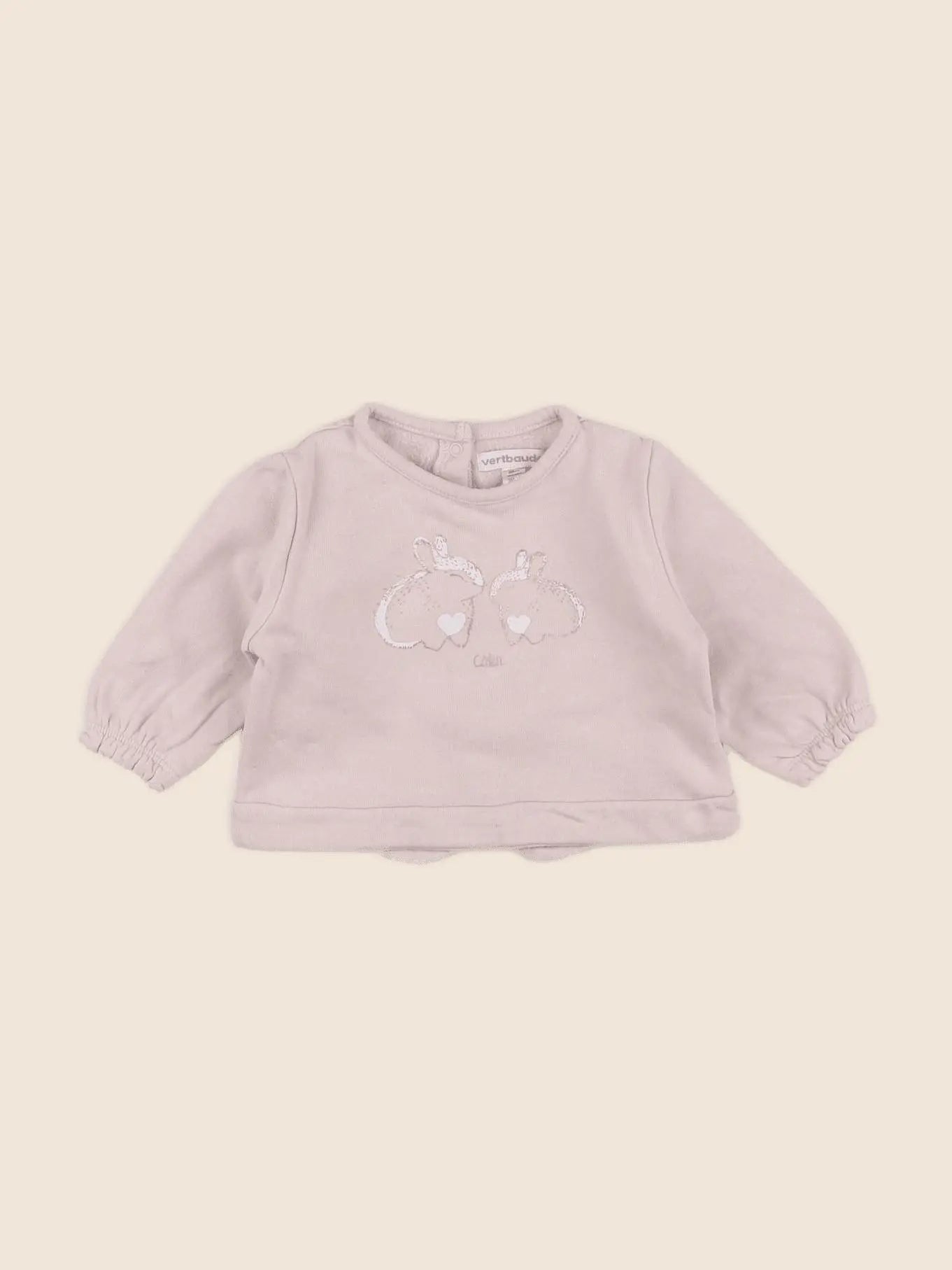 Vertbaudet - sweat rose - 3 mois