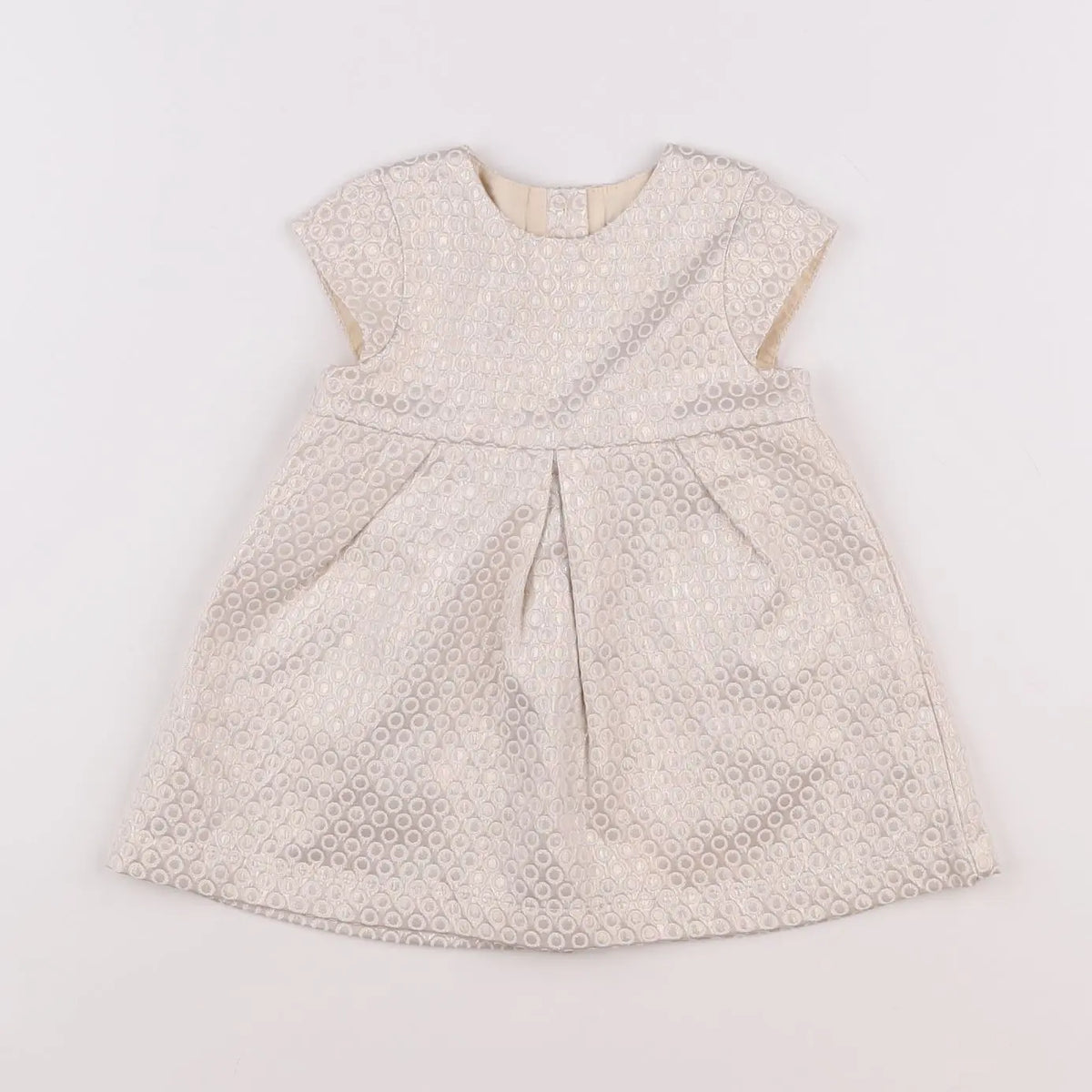 Vertbaudet - robe argent, rose - 9 mois