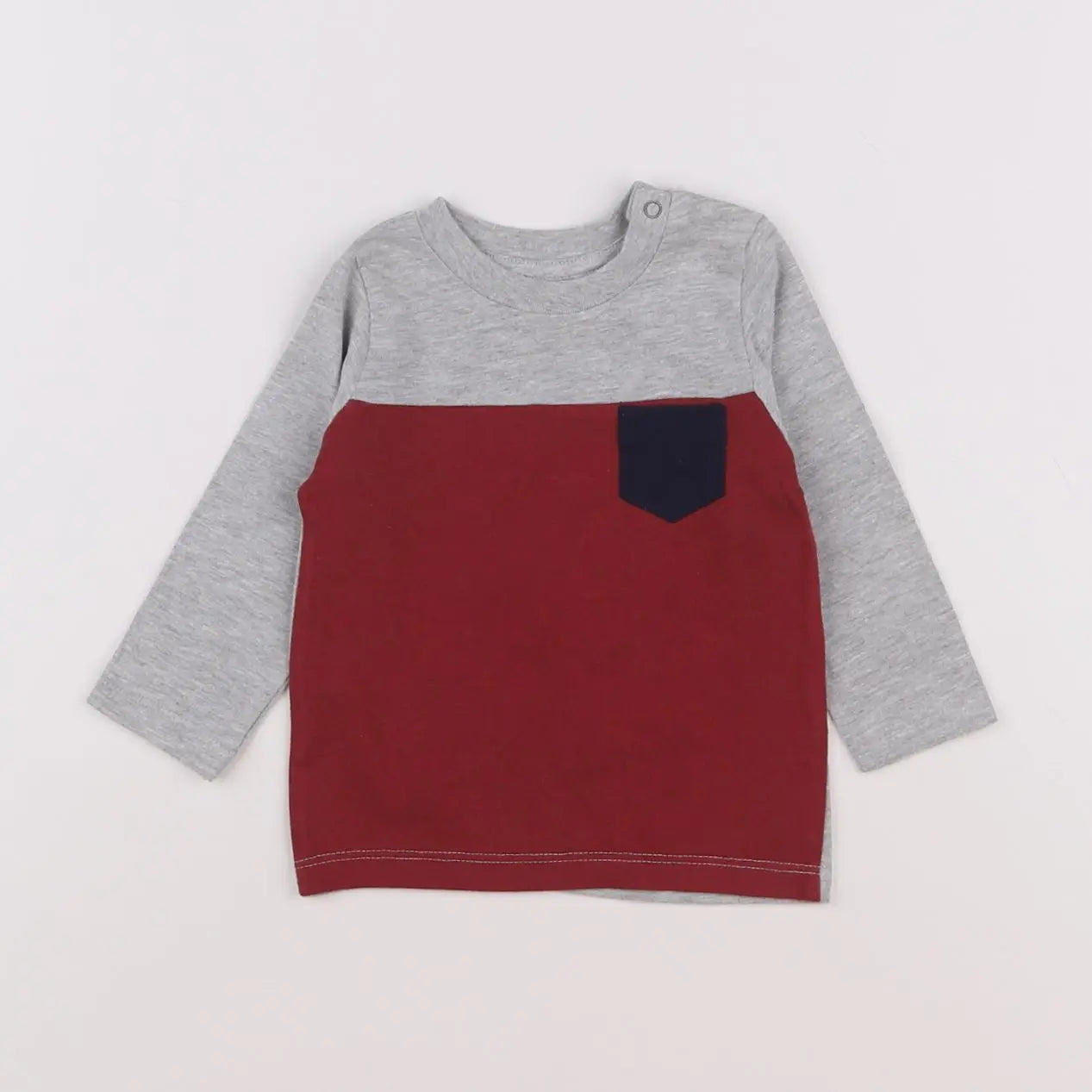 Vertbaudet - tee-shirt gris, rouge - 6 mois