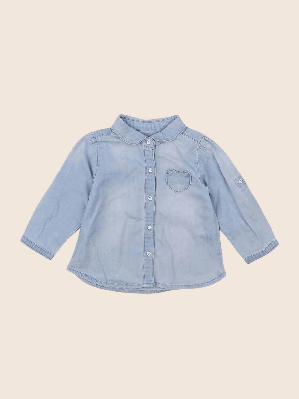 Vertbaudet - chemise bleu - 12 mois
