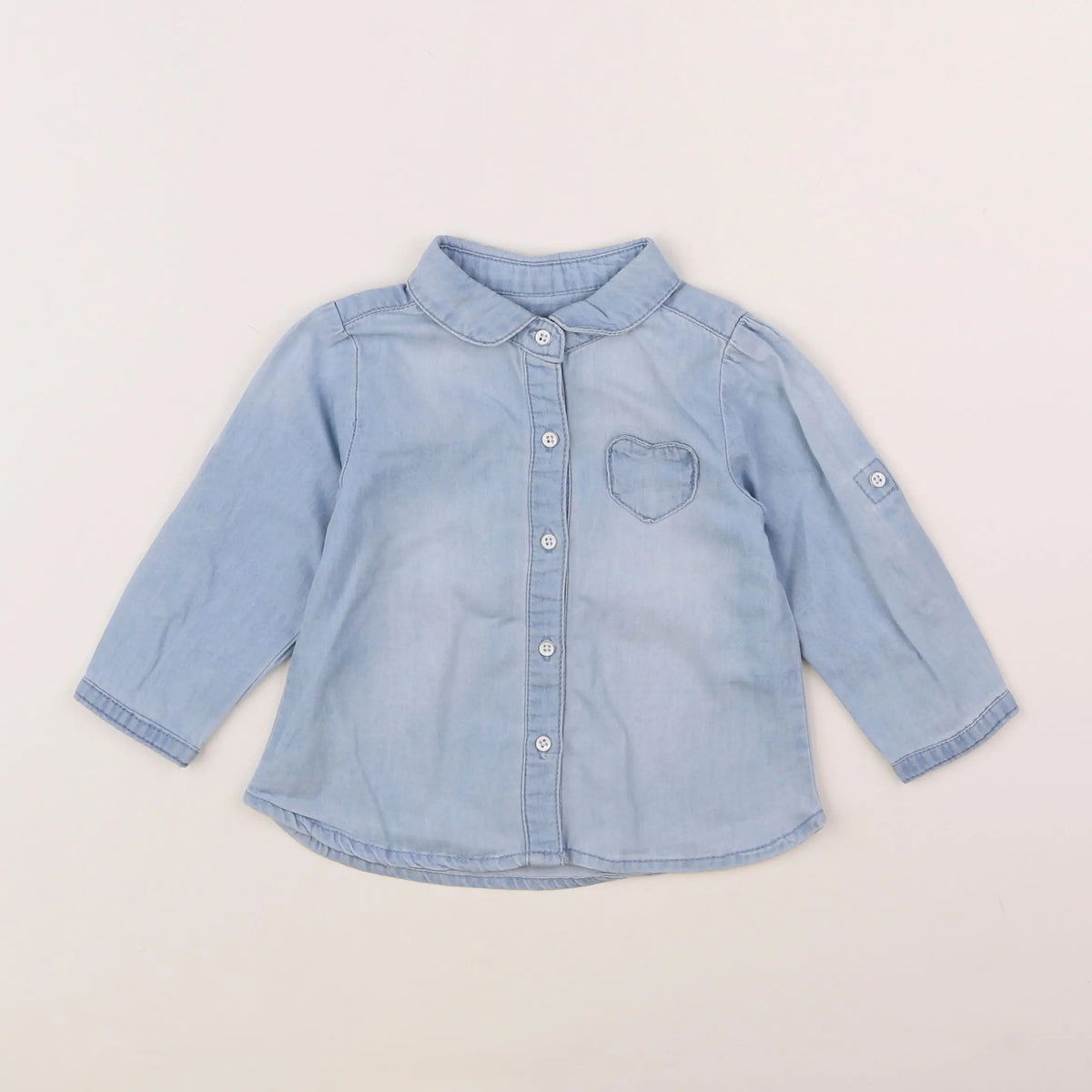 Vertbaudet - chemise bleu - 12 mois