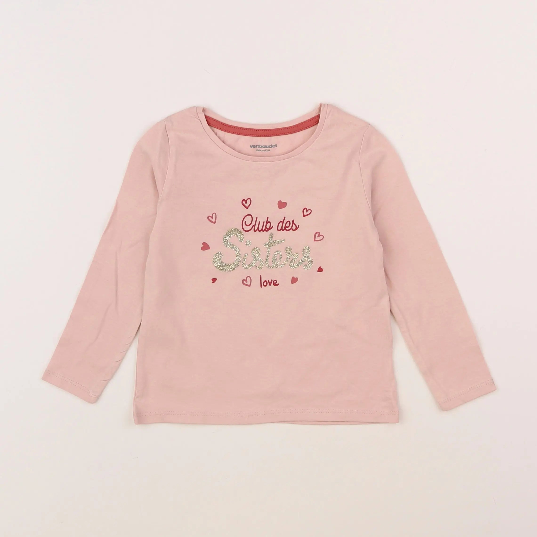 Vertbaudet - tee-shirt rose - 2 ans