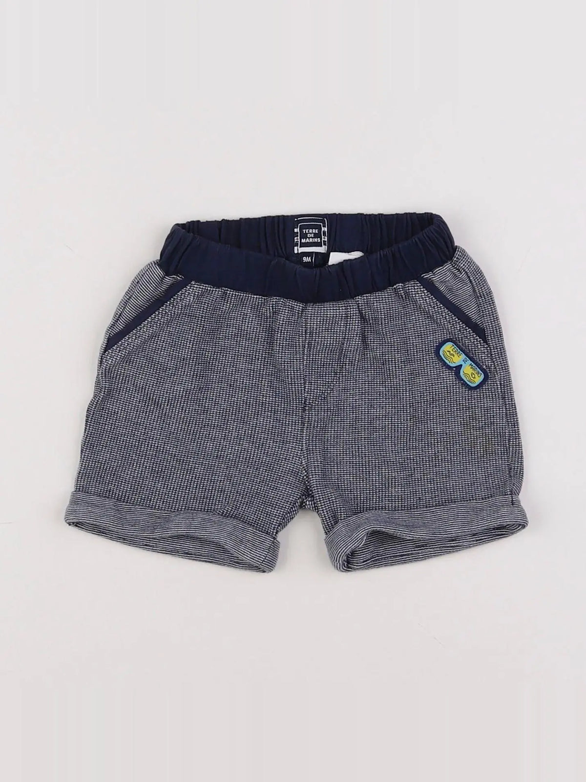 Terre de marins - short bleu, blanc - 9 mois
