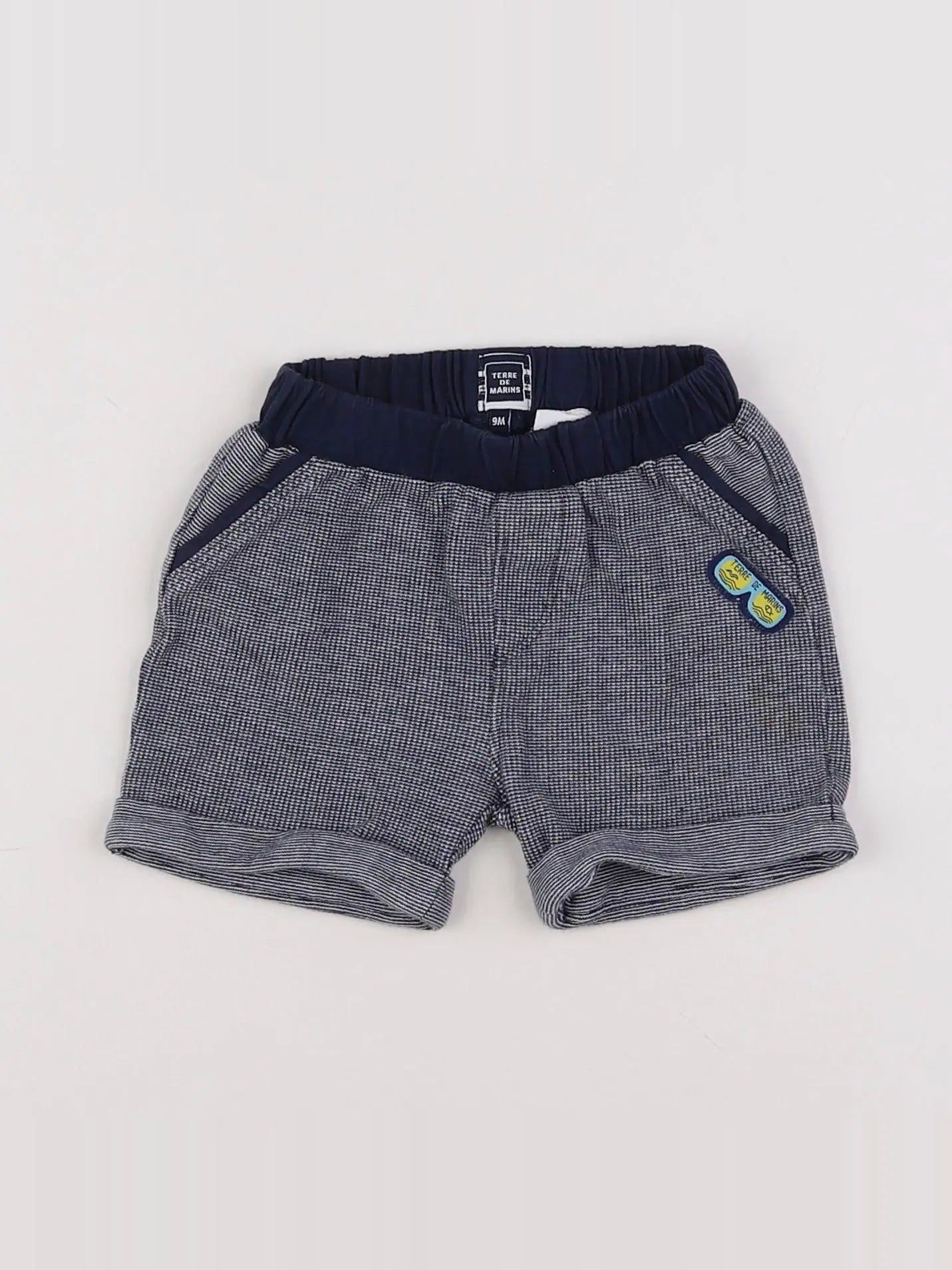 Terre de marins - short bleu, blanc - 9 mois