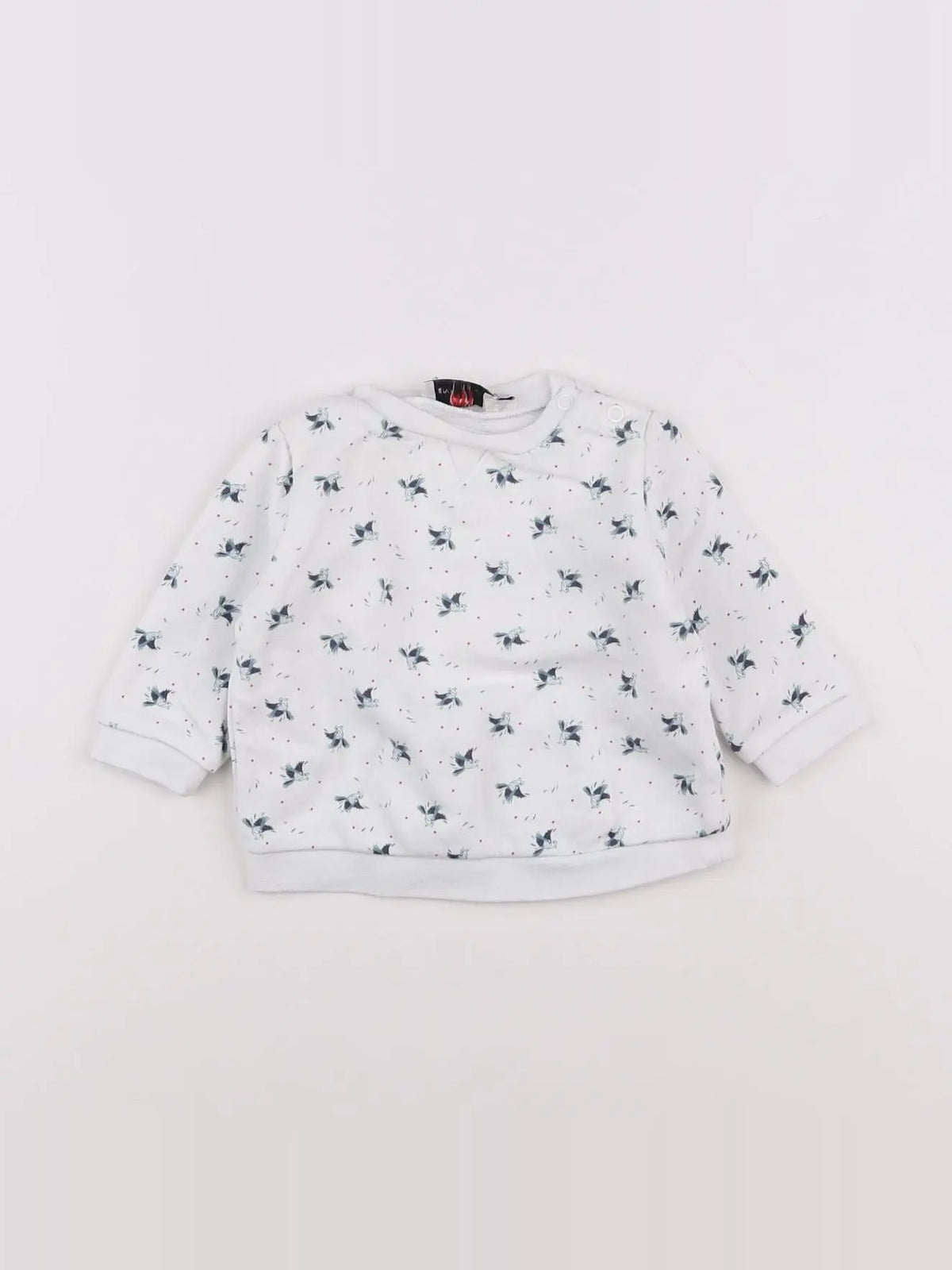 Cyrillus - sweat blanc, vert - 6 mois
