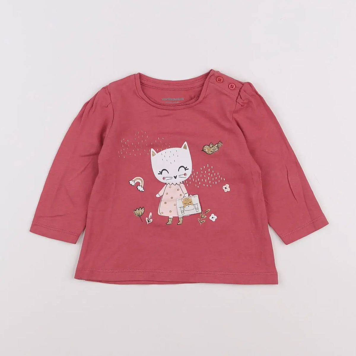 Vertbaudet - tee-shirt rose - 6 mois