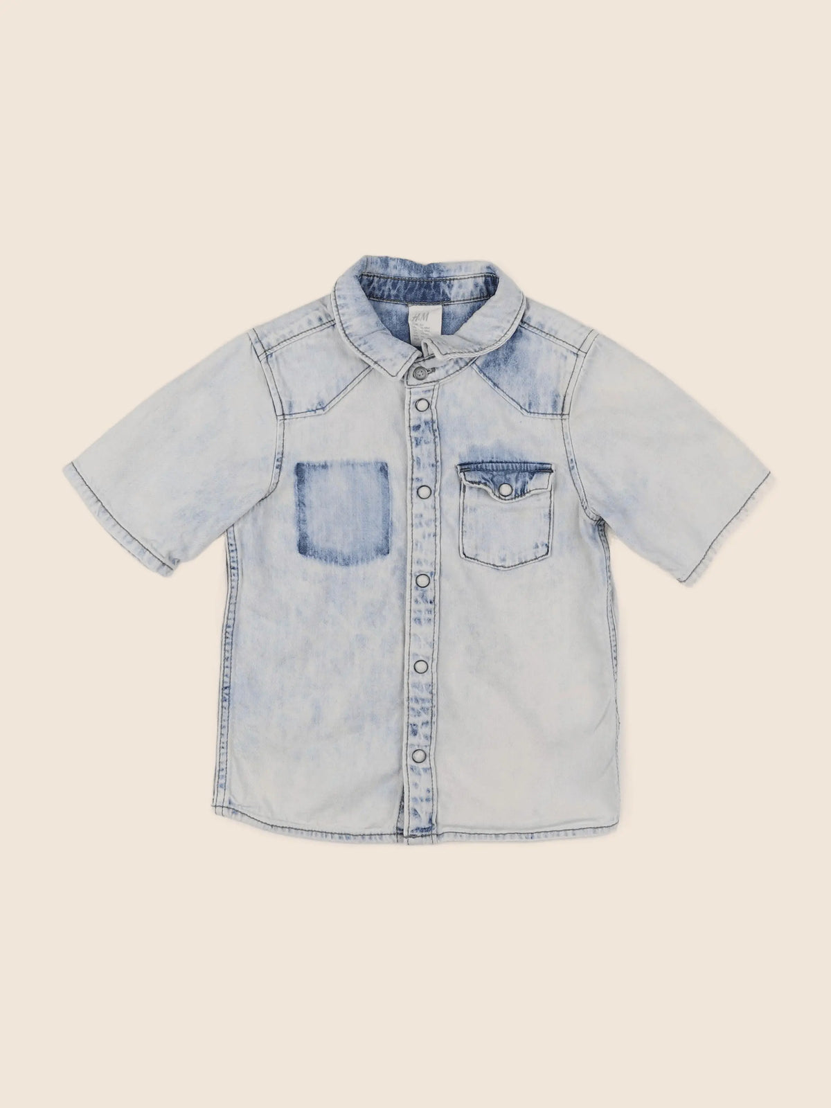 H&M - chemise bleu - 12/18 mois