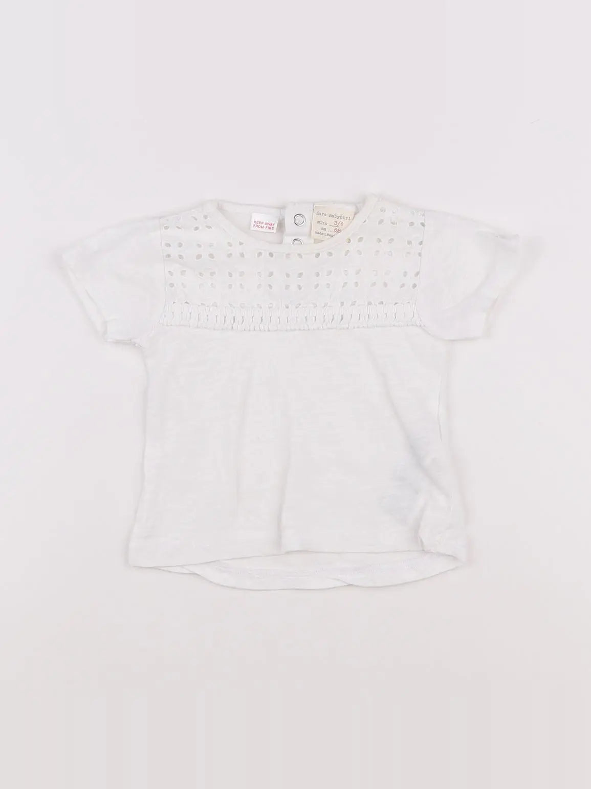 Zara - tee-shirt blanc - 3/6 mois