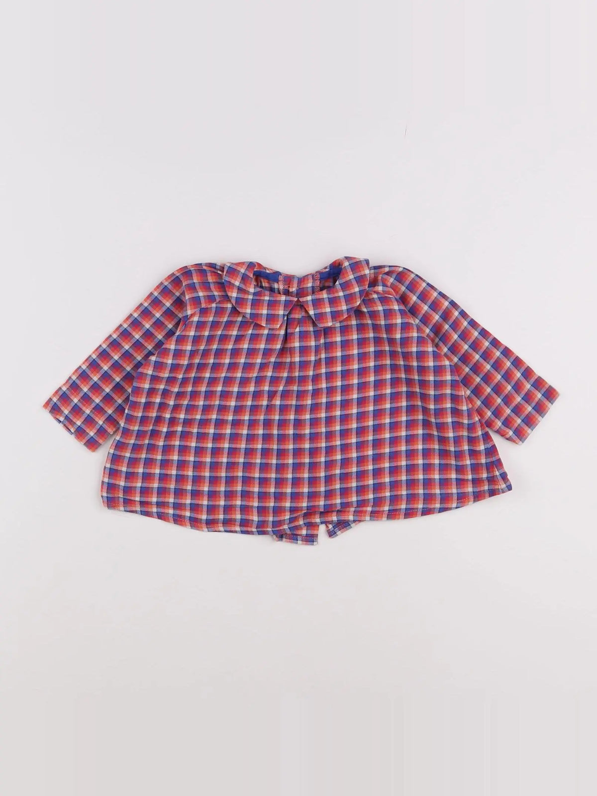 Frangin Frangine - blouse rouge, bleu - 6/9 mois