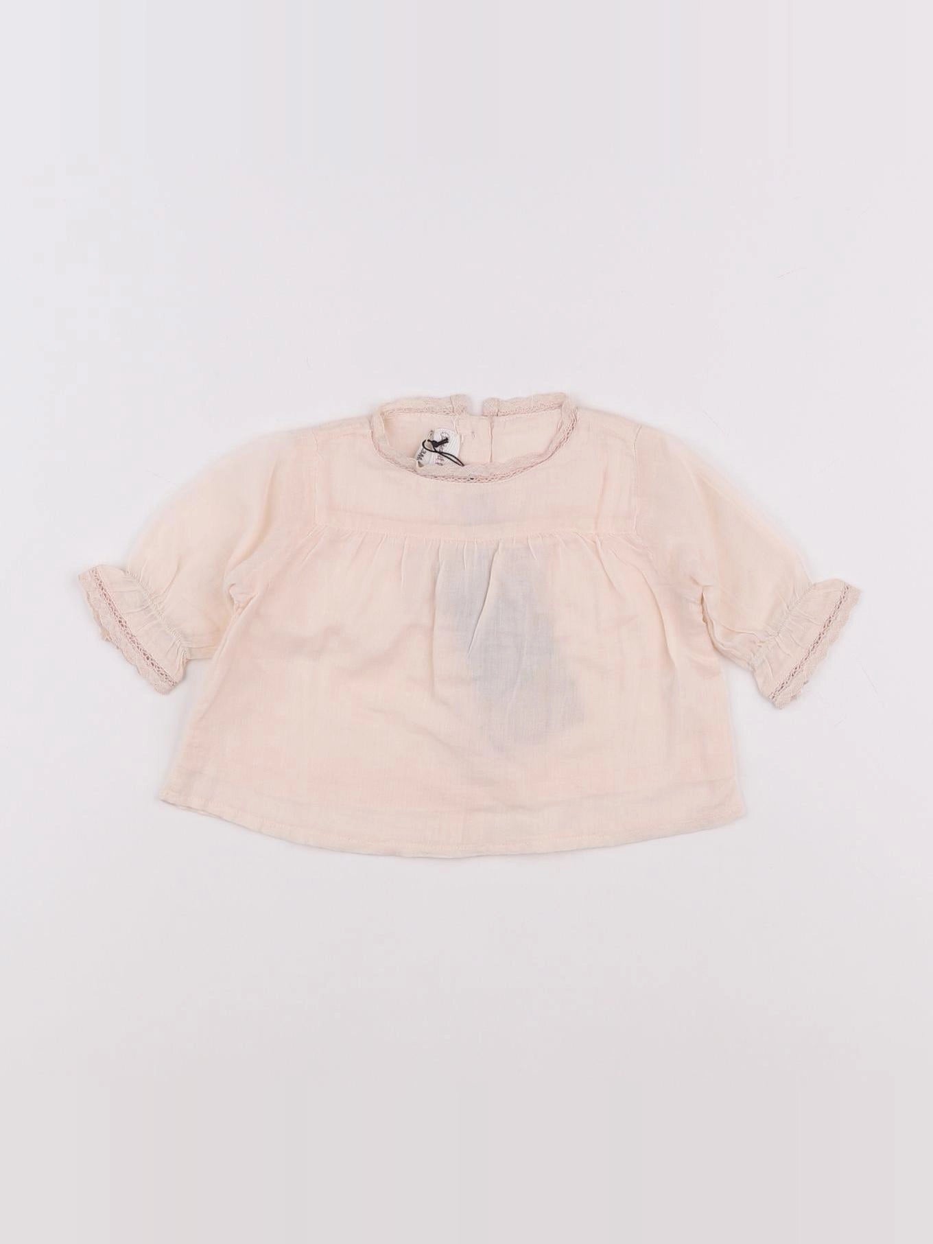 Arsène et les pipelettes - blouse rose - 3 mois