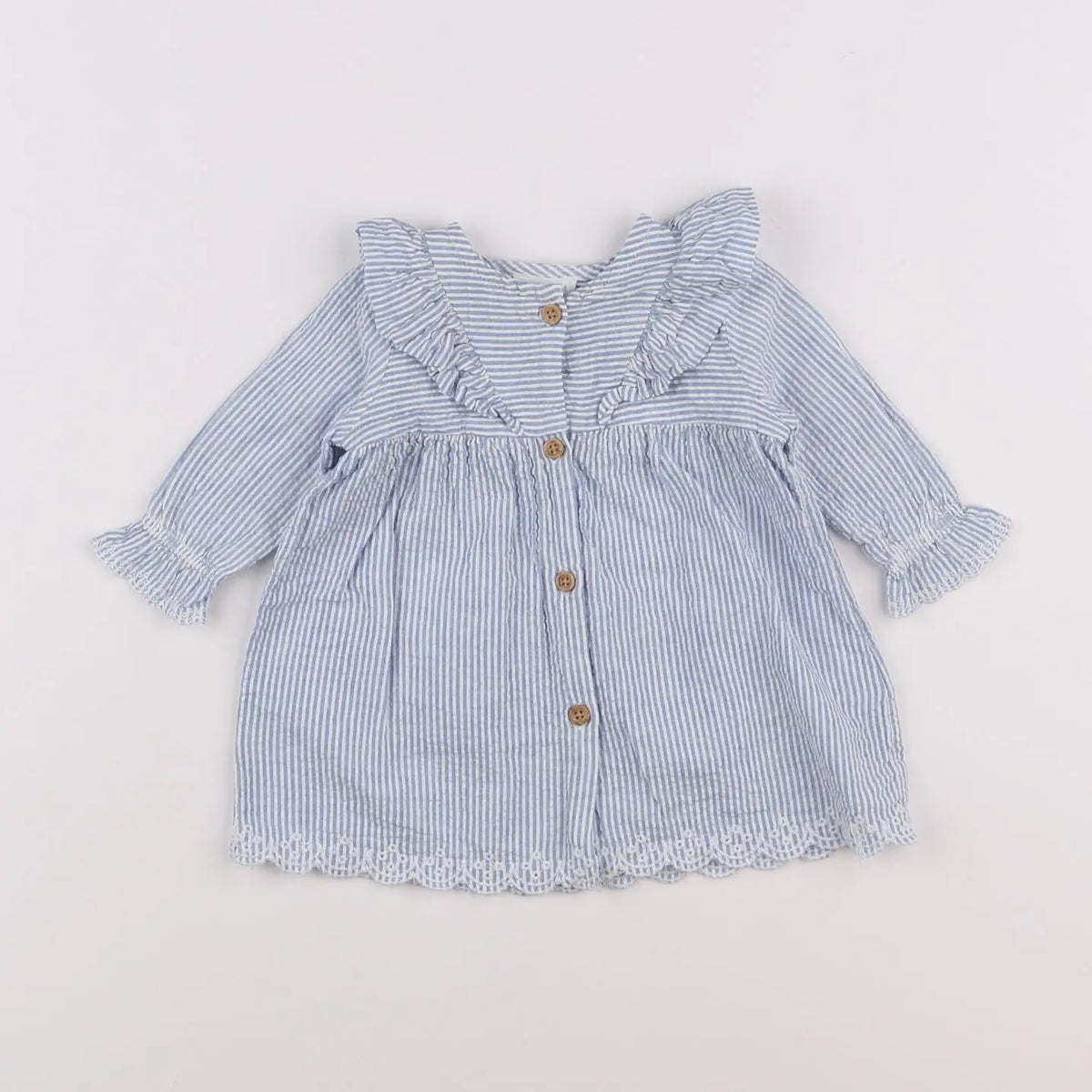 Vertbaudet - robe bleu, blanc - 3 mois